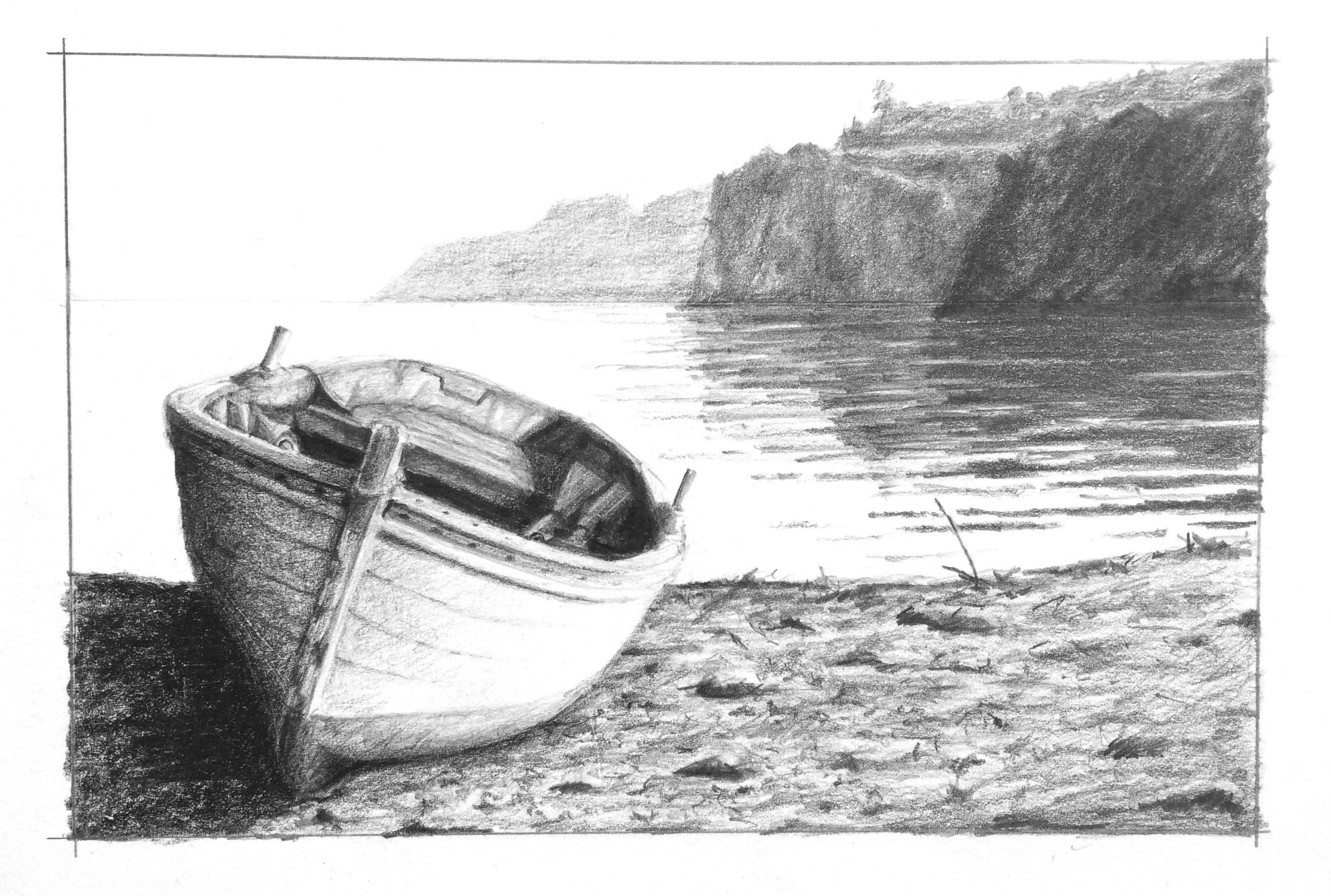 Row Boat Sketch at PaintingValley.com | Explore collection of Row Boat