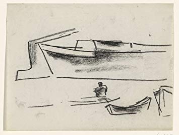 355x269 Classic Art Poster - Row Boat Sketch
