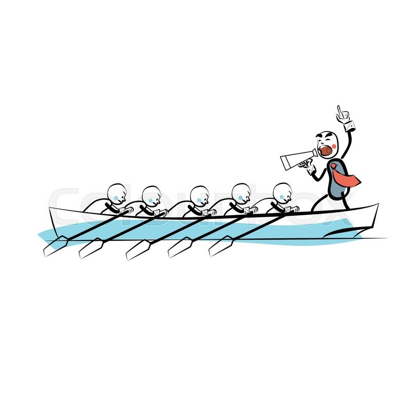 800x800 Leader Teamwork Business Concept Boat Rowers. The Business Concept - Rowing Sketch