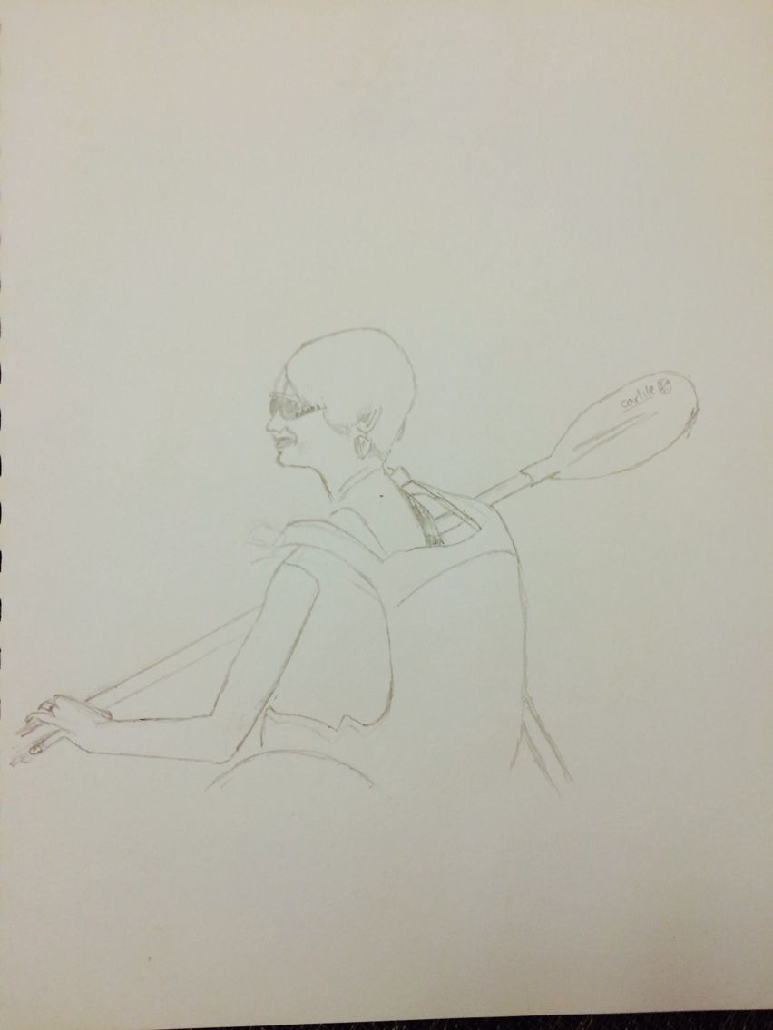 852x1136 Starting A New Pencil Sketch Of A Friend Rowing. Work In Progress - Rowing Sketch