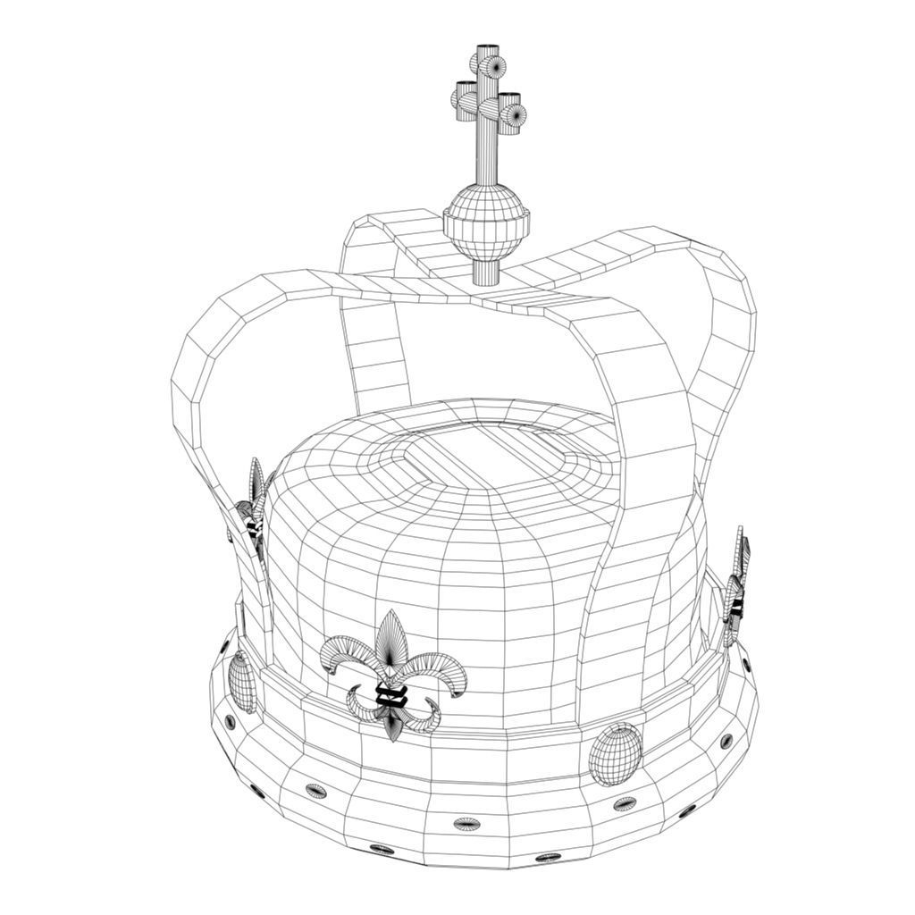 1024x1024 Royal Crown 3d Asset Cgtrader - Royal Crown Sketch