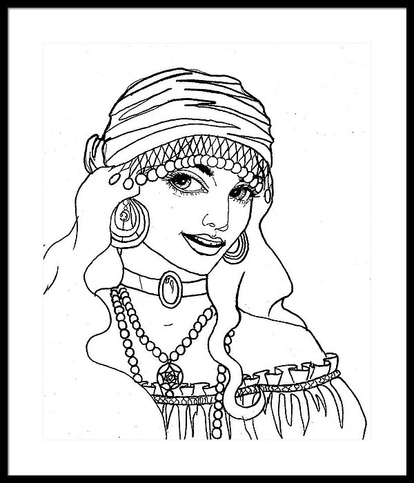 600x700 Gypsy Sketch Framed Print By Scarlett Royal - Royal Sketch