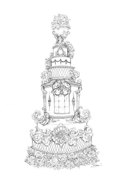 460x680 Prince William And Kate Middleton Fantasy Royal Wedding Cake - Royal Sketch