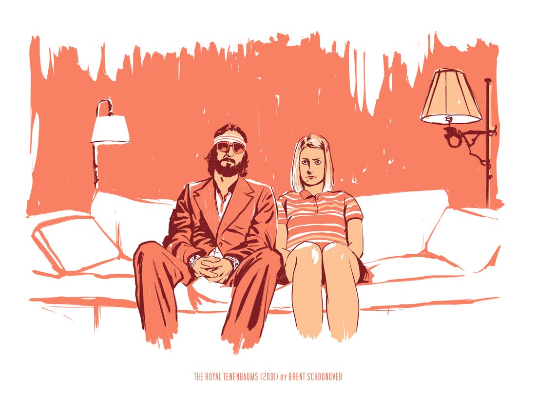 1100x850 Shop Brent Schoonover Royal Tenenbaums Movie Sketch - Royal Sketch