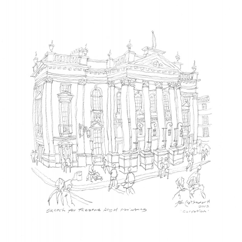 800x800 Theatre Royal Sketch Signed Limited Edition Print By John Coatsworth - Royal Sketch