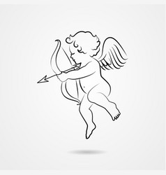 238x250 Inspiring Design Sketch Of Cupid Hand Drawn Royalty Free Vector - Royalty Free Sketches