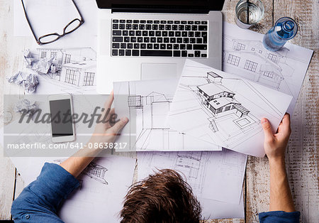 450x314 Architect Working - Royalty Free Sketches