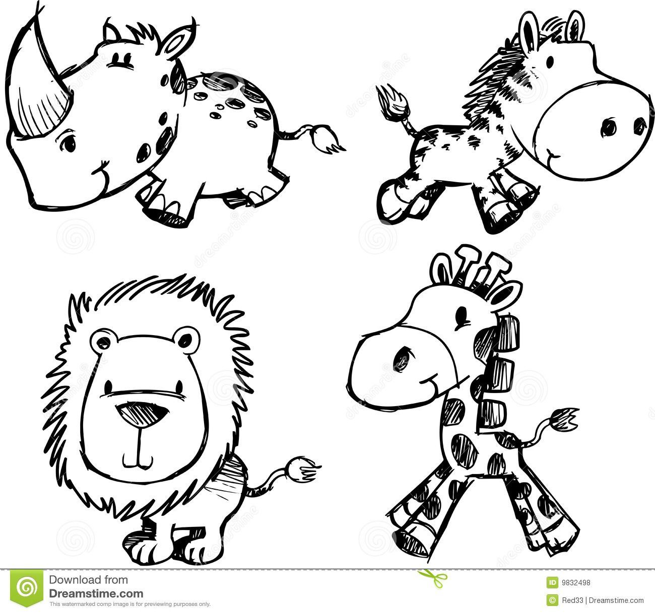 1300x1220 Cute Animal Drawing Royalty Free Stock Photos Sketch Animal Set - Royalty Free Sketches