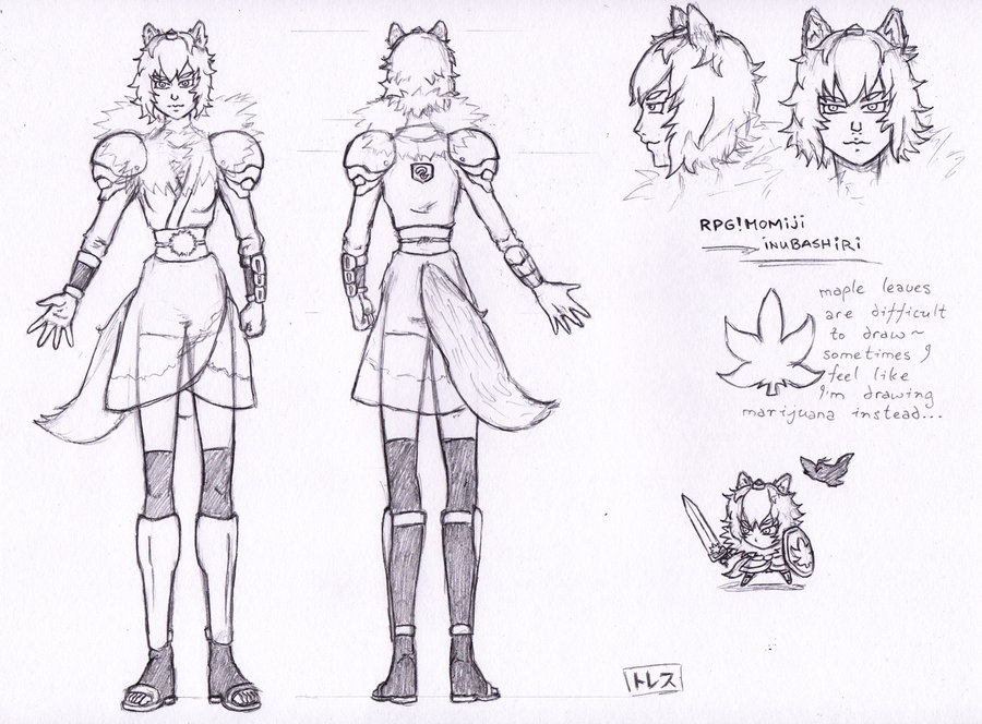 900x664 Rpg!momiji Ref. Sketch By Tres Iques - Rpg Sketch