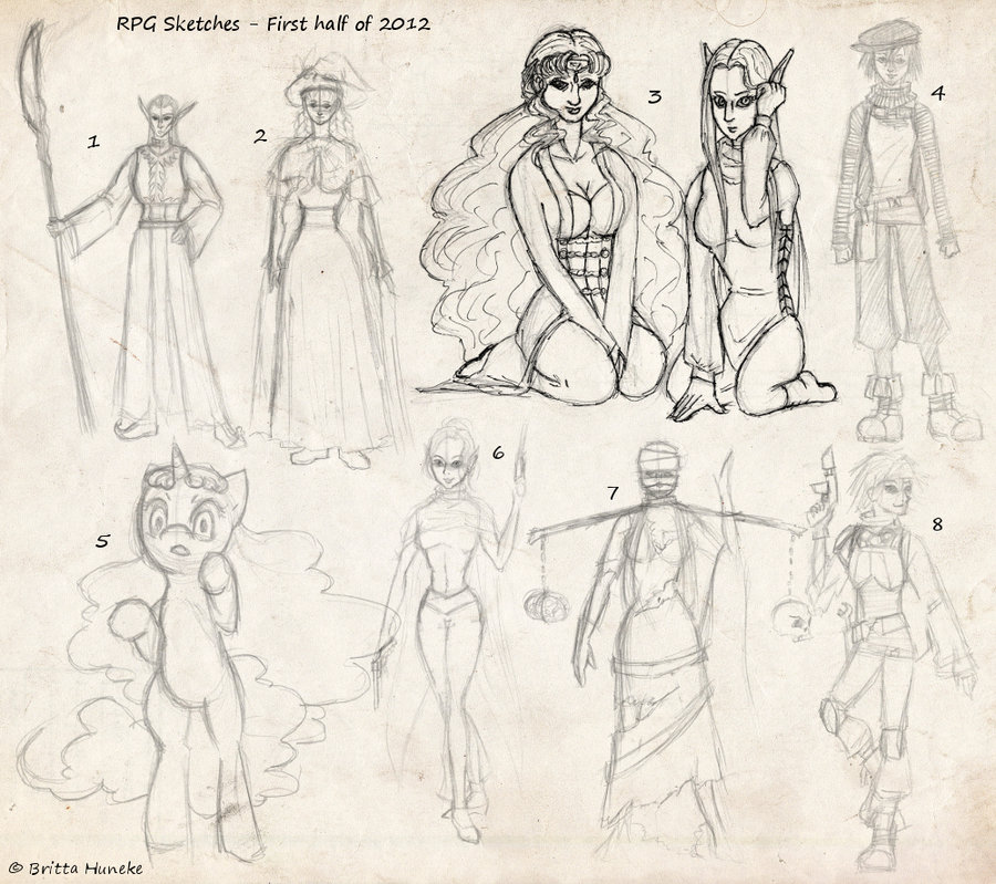 900x799 Rpg Sketches Spring And Summer 2012 By Taritoons - Rpg Sketch