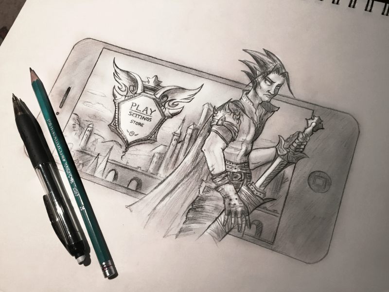 800x600 Iphone Rpg Mobile Game (Sketch) By Melissa Anne Morgan - Rpg Sketch