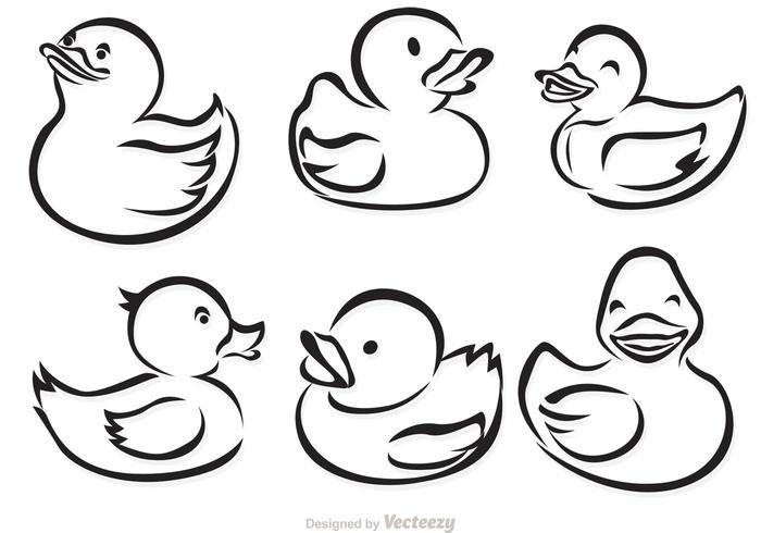 700x490 Rubber Duck Outline Vectors - Rubber Duck Sketch