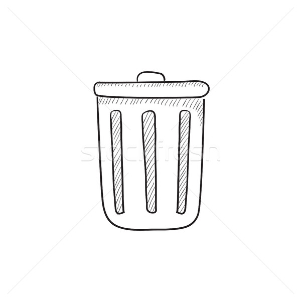 600x600 Trash Can Sketch Icon. Vector Illustration Andrei Krauchuk - Rubbish Sketch