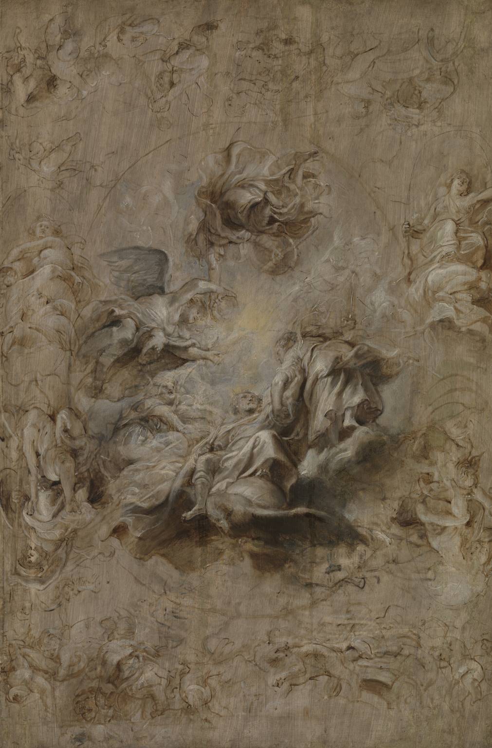 1011x1536 The Apotheosis Of James I And Other Studies Multiple Sketch For - Rubens Sketches