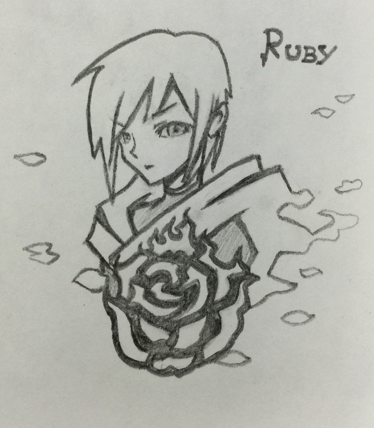 1282x1467 Ruby Sketch Kiss From A Rose [Oc Sketch - Ruby Sketch