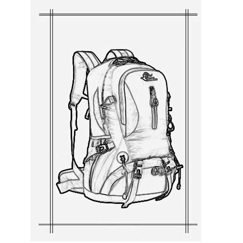 800x800 Outdoorer Tour Bag 40l Hiking Backpack Ideal Rucksack For Hand - Rucksack Sketch