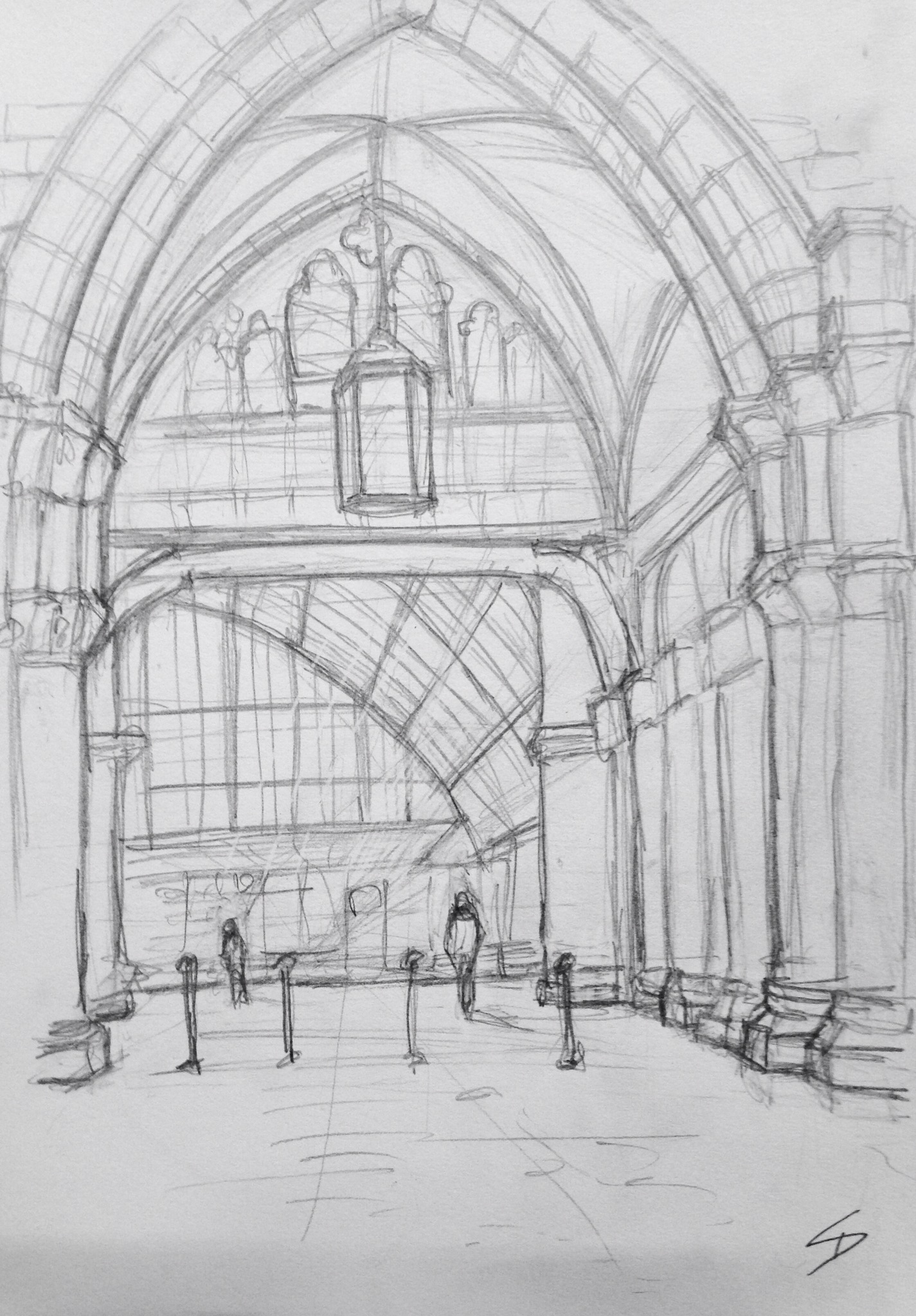 1425x2048 Quick Sketch St Pancras, London. Sketchbook Explorer - Rucksack Sketch