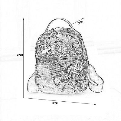 400x400 Women Girls New Backpack Fashion Sequins Pu Leather Rucksack - Rucksack Sketch