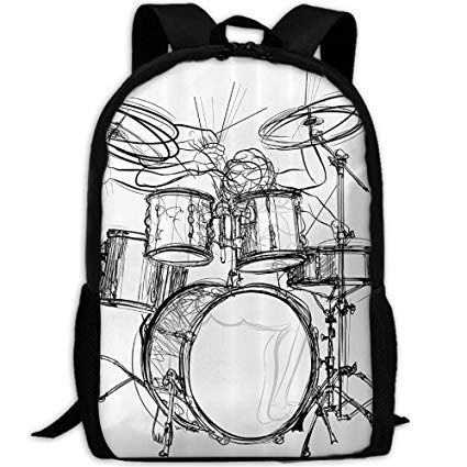 425x425 Graffiti Sketch Style Drummer Music Inspired - Rucksack Sketch
