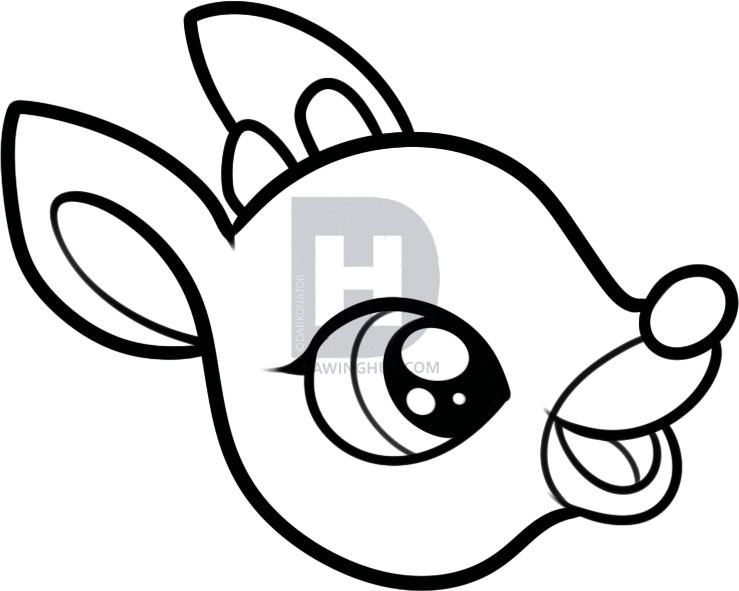 739x591 How To Draw Rudolph Easy, Step By Step, Drawing Guide, By - Rudolph Sketch
