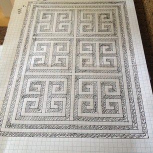 306x306 How To Paint A Rug - Rug Sketch