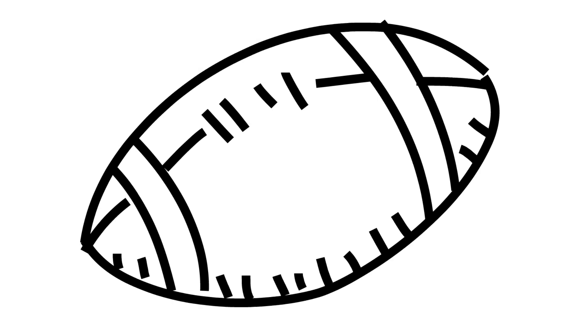 1920x1080 Football American Foot Ball Rugby Line Drawing Illustration - Rugby Ball Sketch