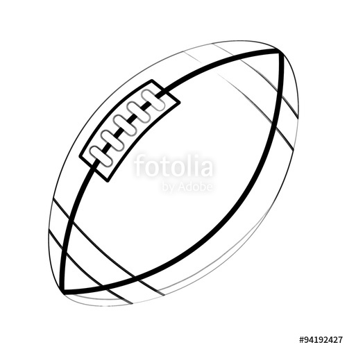500x500 Illustration Coloring Book Series Sport Ball Rugby Ball - Rugby Ball Sketch