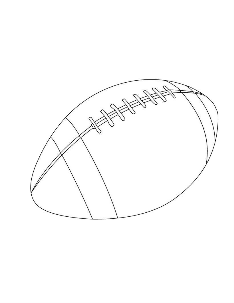 820x1060 Rugby Balls Good Coloring Picture For Kids Craft - Rugby Ball Sketch