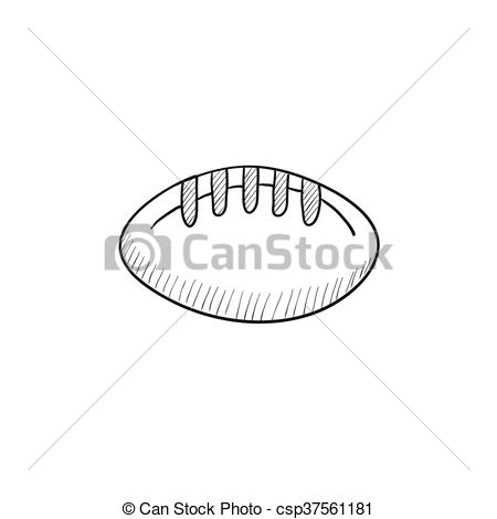 450x470 Rugby Football Ball Sketch Icon. Rugby Football Ball Vector - Rugby Ball Sketch