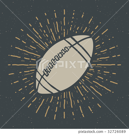 450x468 Vintage Label, Football Rugby Ball Sketch Vector - Rugby Ball Sketch