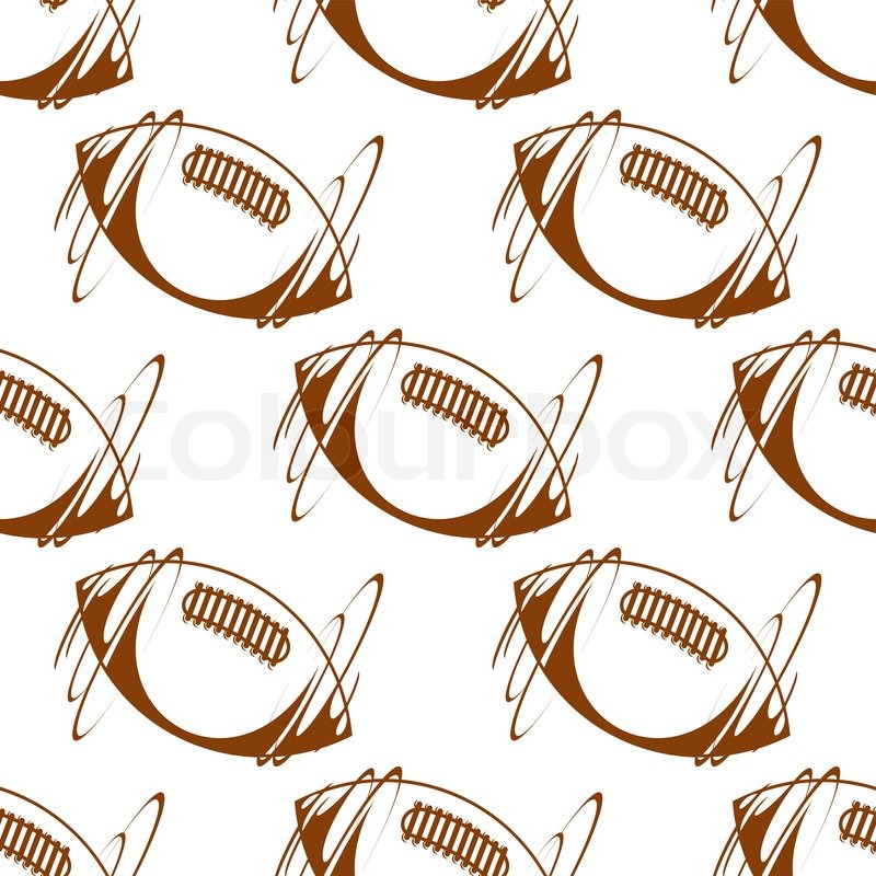 800x800 Brown Vector Doodle Sketch Rugby Ball Seamless Background Pattern - Rugby Ball Sketch