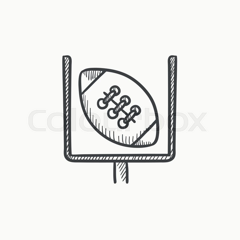 800x800 Gate And Ball For Rugby Vector Sketch Icon Isolated On Background - Rugby Sketch