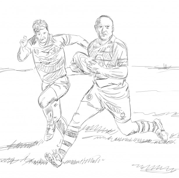 615x612 Rugby Sketch Free Stock Photo - Rugby Sketch