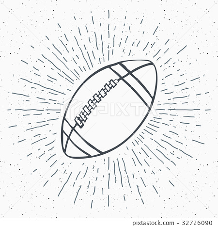 450x468 Vintage Label, Football Rugby Ball Sketch Vector - Rugby Sketch