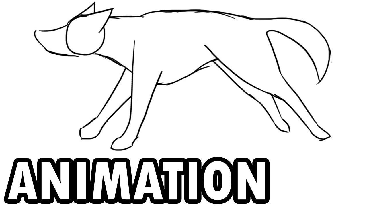 1280x720 Running Dog Sketch Practice Animation - Running Dog Sketch