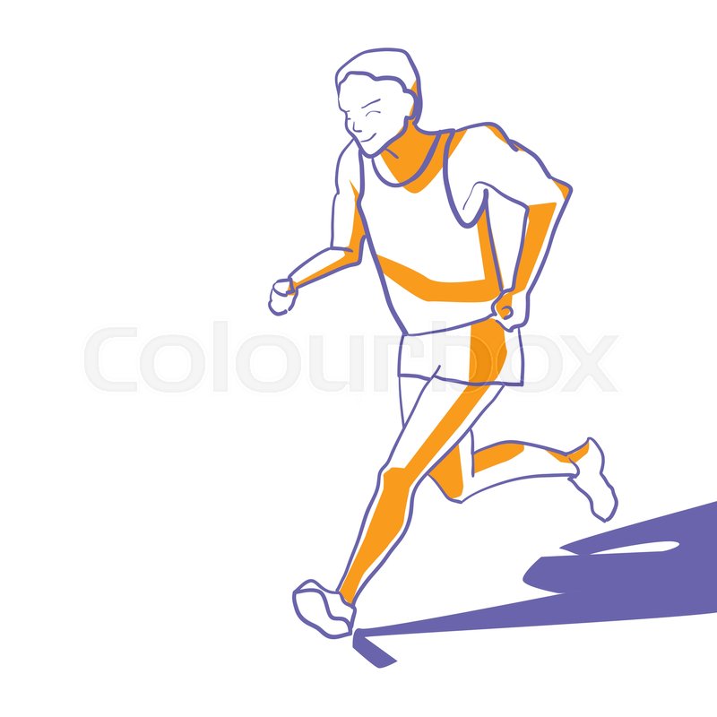 800x800 Running Man. Hand Drawn Sketch Vector Illustration. Template For - Running Man Sketch