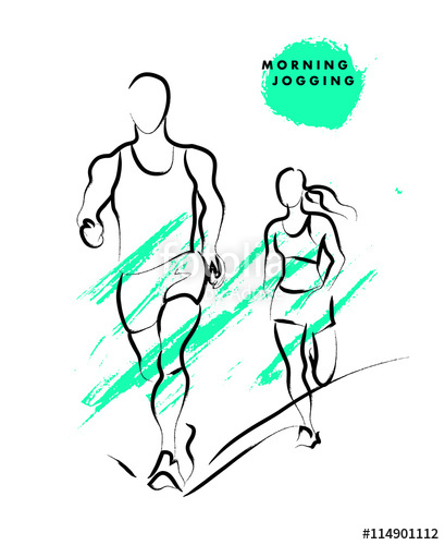 409x500 Vector Hand Drawn Active People Sketch Isolated On White - Running Man Sketch