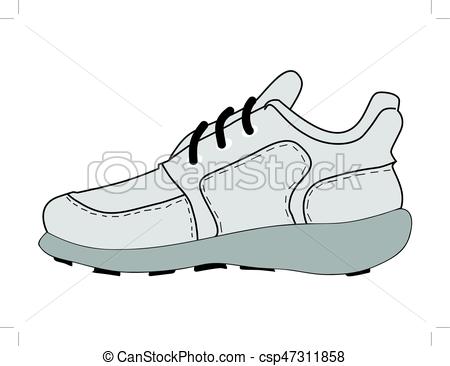 450x366 Vector Illustration Of Sports Shoes. - Running Shoes Sketch