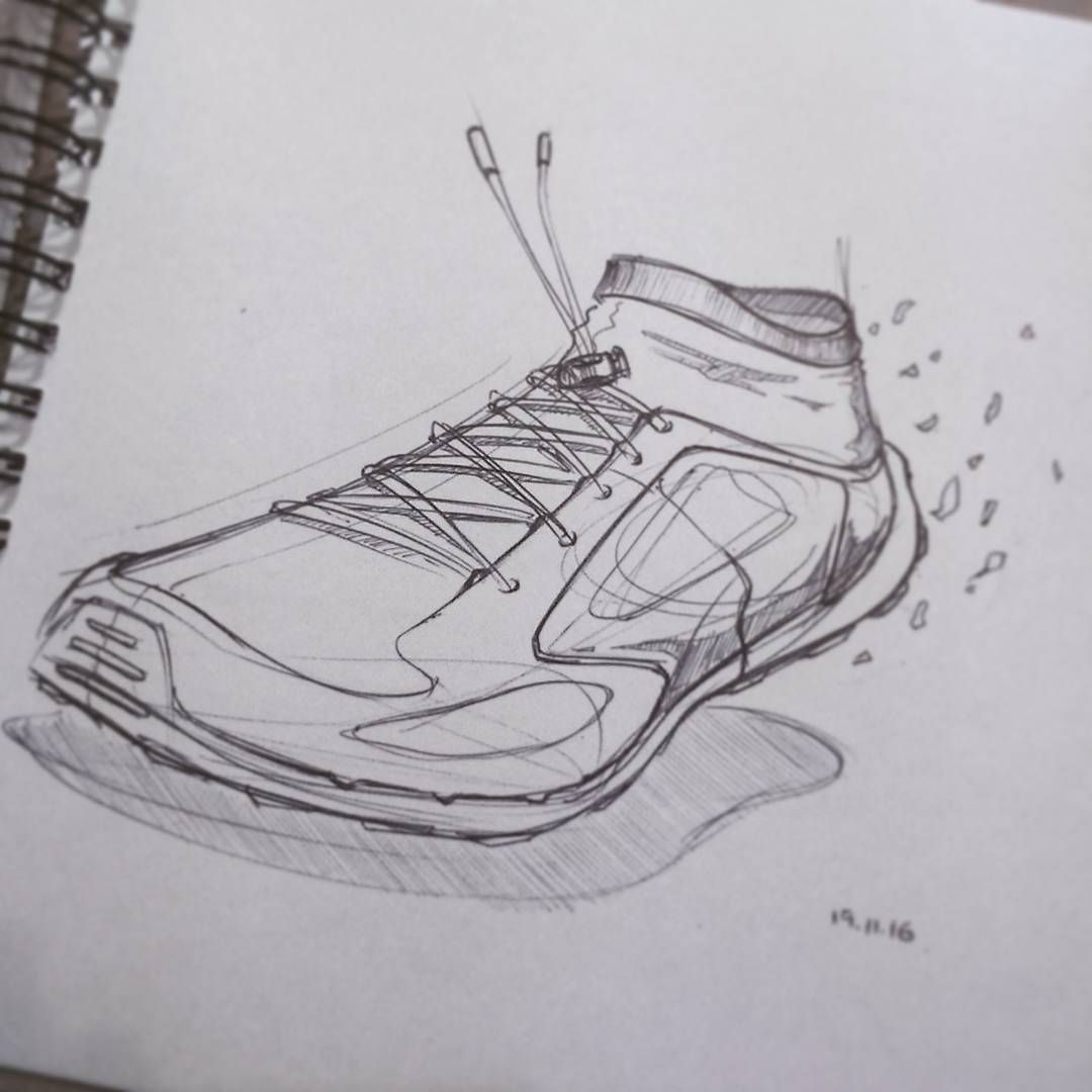 1080x1080 Mountain Running Shoe Sketch By Corentin Bricout Mywork - Running Shoes Sketch