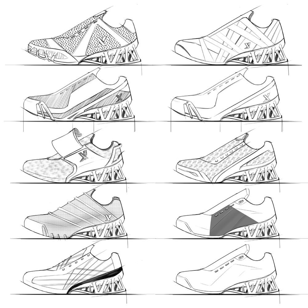 1000x1000 Running Shoe Sketches - Running Shoes Sketch