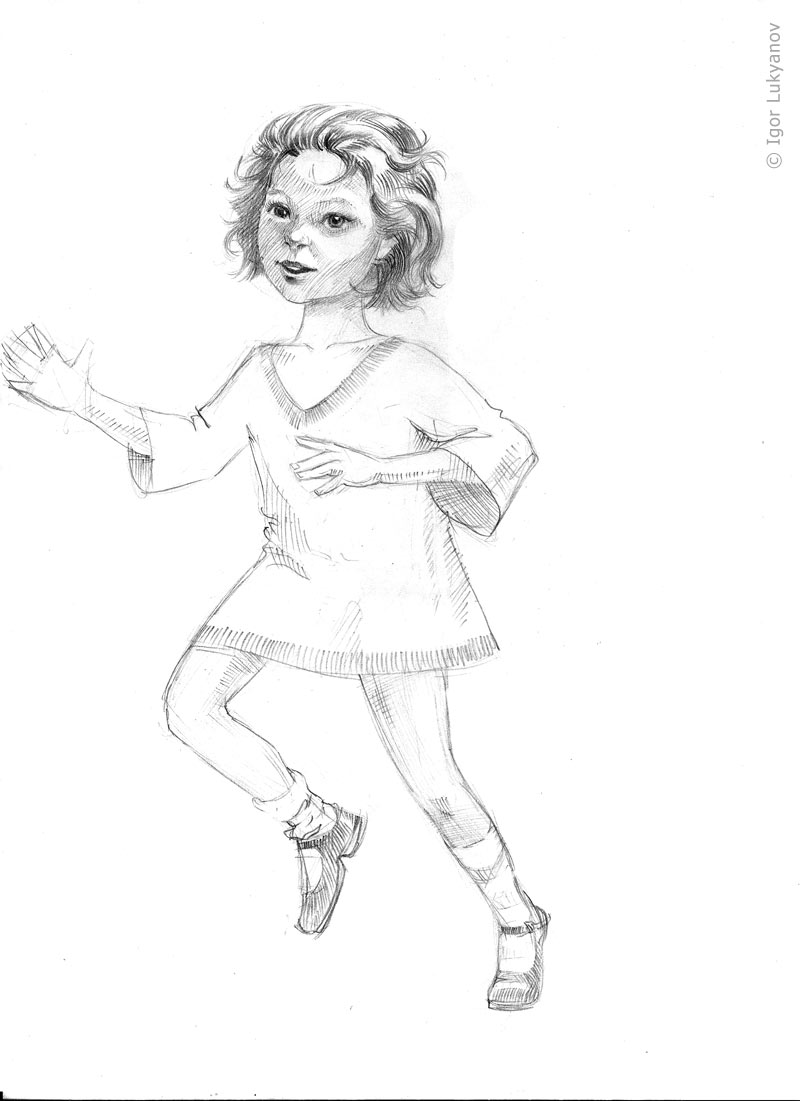 800x1101 Running Girl Sketch - Running Sketch