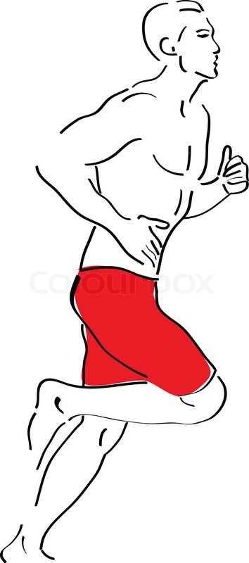 354x800 Vector Sketch Of A Running Man Stock Vector Colourbox - Running Sketch