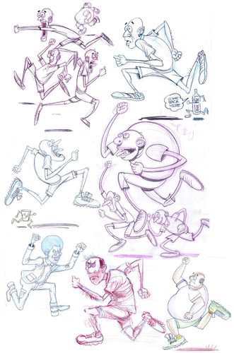 331x500 Cartoon Runners (Medium) By Cartoons And Illustrations By Jim - Running Track Sketch