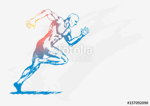 500x354 Sketch Illustration Of A Man Running Stock Image And Royalty Free - Running Track Sketch