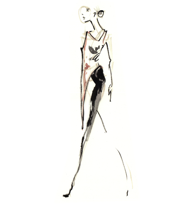 600x691 New York Fashion Week Ss14 Zen And The Art Of Live Runway - Runway Sketches