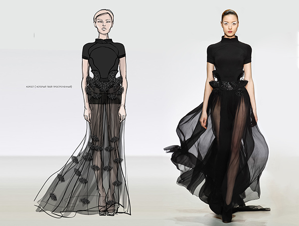 600x455 From Sketch To Runway Look On Behance - Runway Sketches