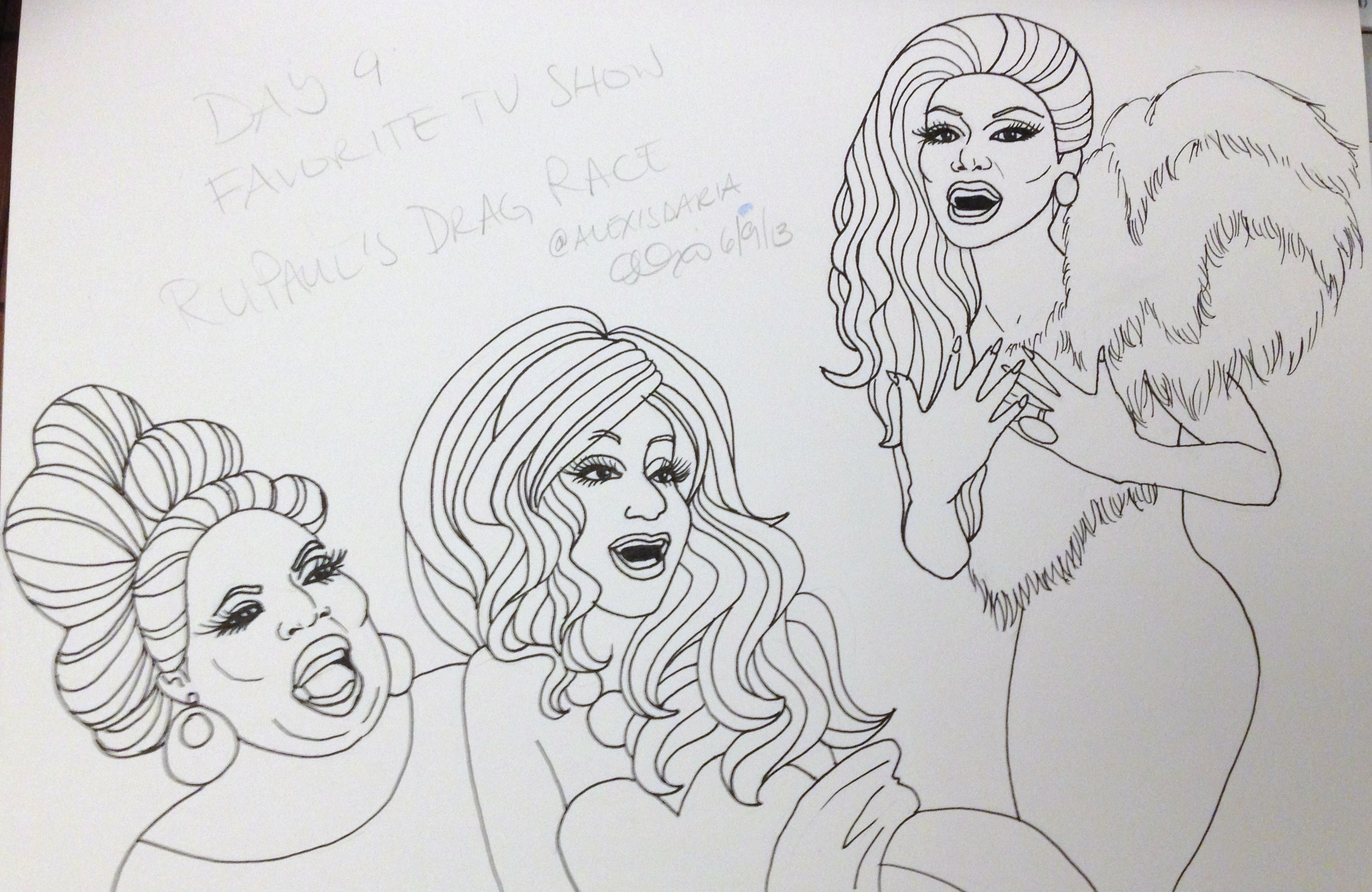 3053x1985 30 Day Drawing Challenge Week 2 Alexis Daria - Rupaul Sketch