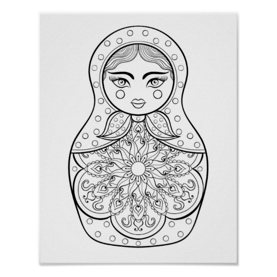 540x540 Elegant Russian Doll 2 Poster - Russian Doll Sketch
