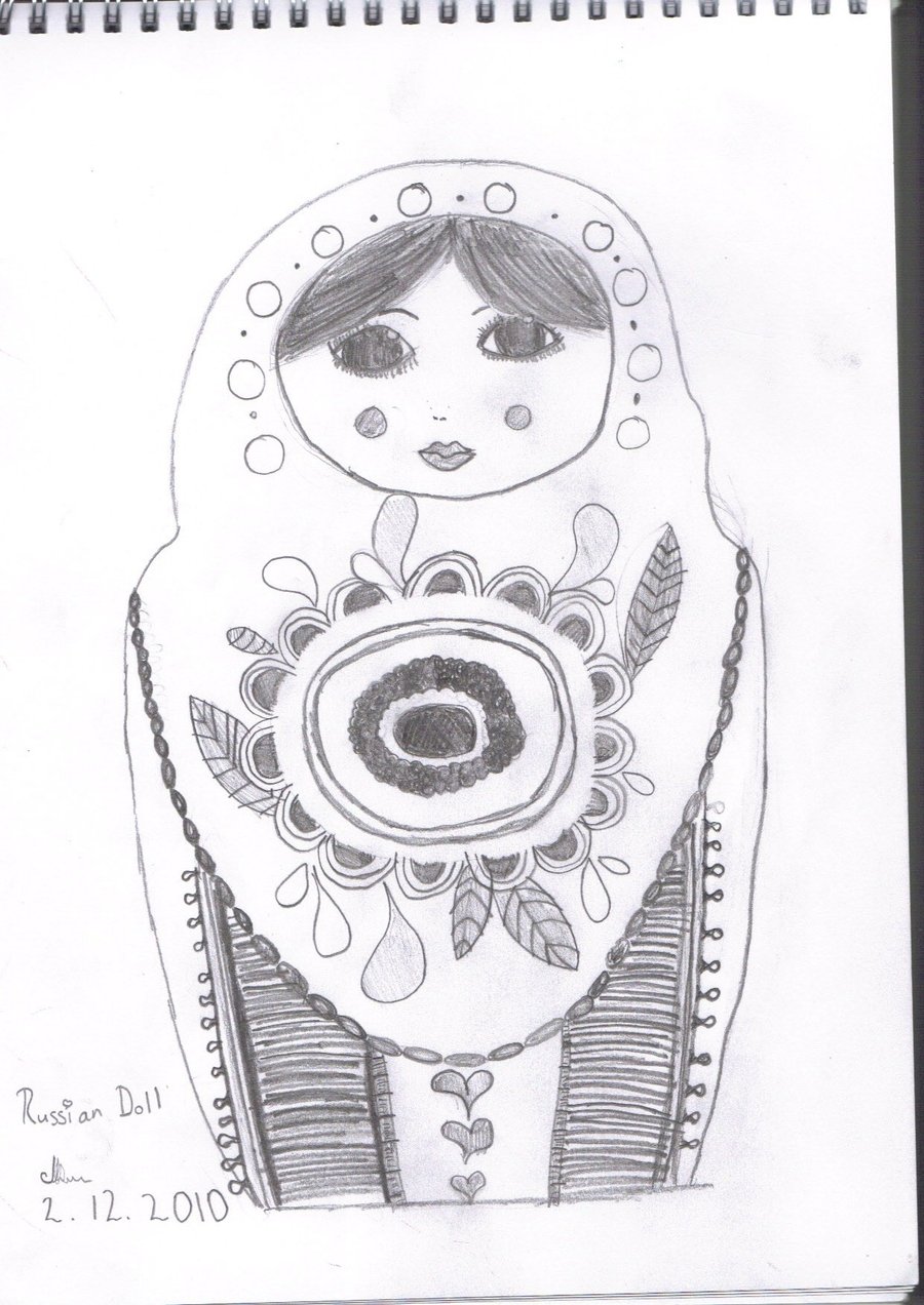 900x1272 Russian Doll Drawing Related Keywords And Tags - Russian Doll Sketch