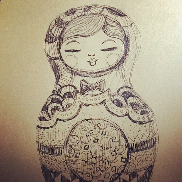612x612 Russian Doll - Russian Doll Sketch